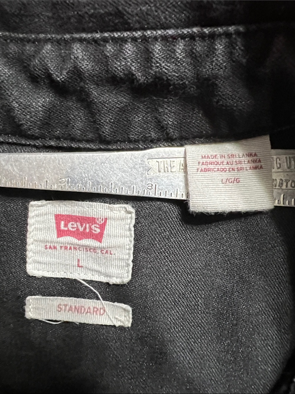 Levi's Men's Black Denim Western Snap Front Shirt Long Sleeve Large - Picture 3 of 13